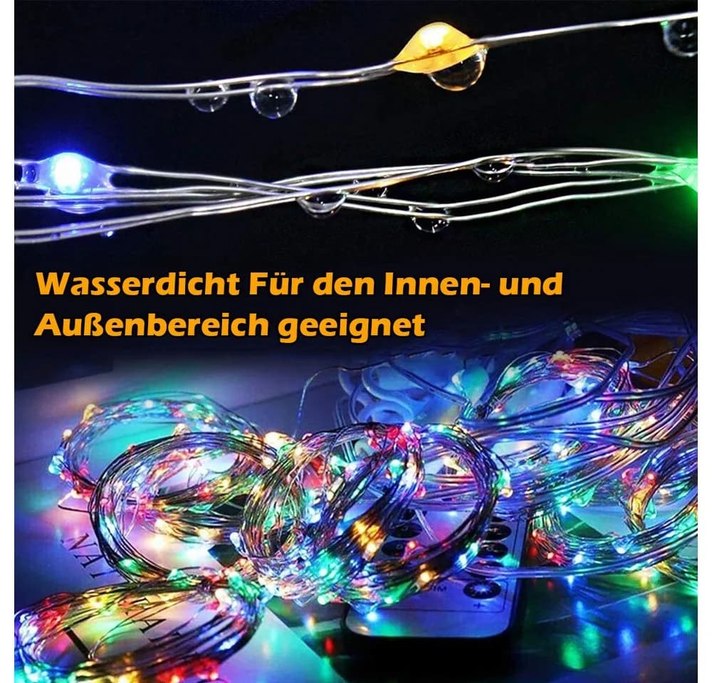 TUWENA LED-Lichterkette Lichtervorhang 3x3m 300 LEDs 8 Modi - Bild 3