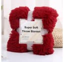 TUWENA Wohndecke Kuscheldecke Burgunderrot Polyester Bild 2