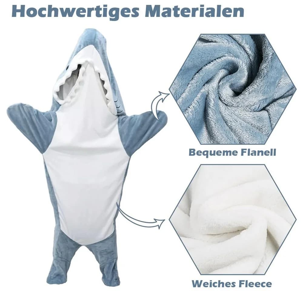 TUWENA Hai Decke Mit Ärmeln Flanell Decken Hoodie