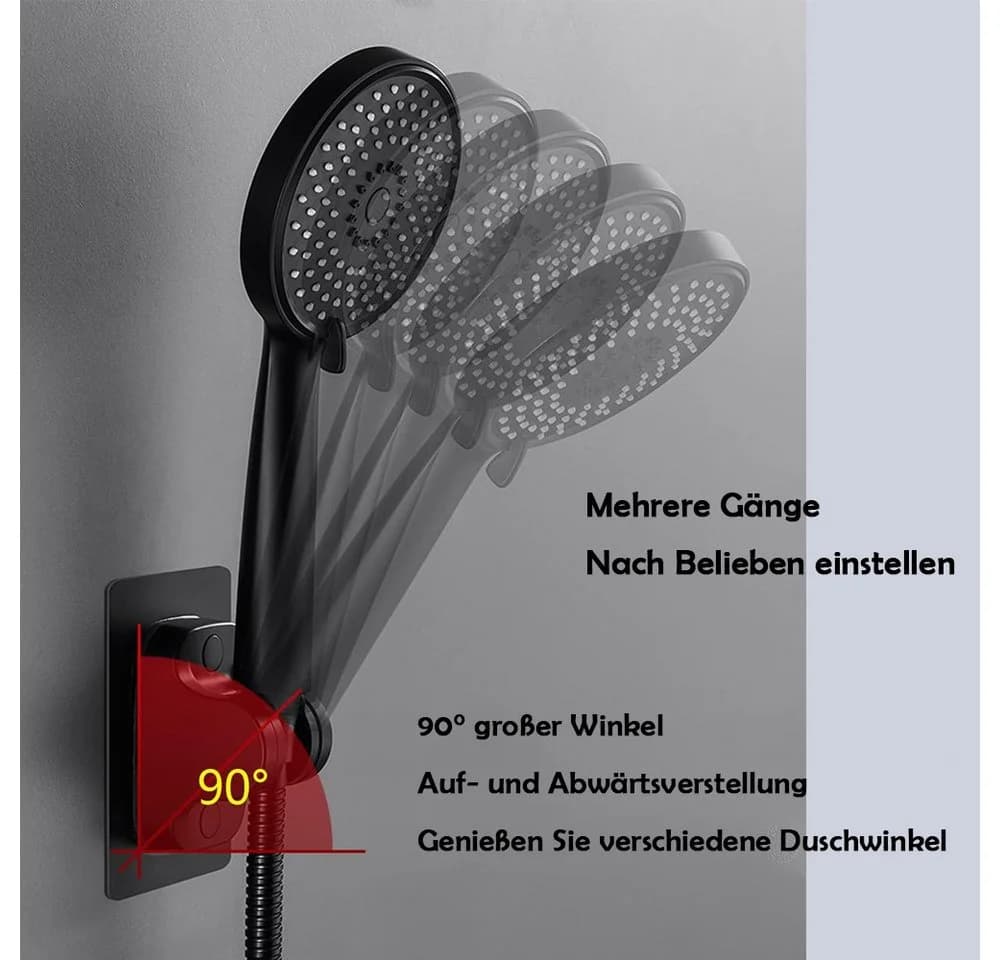 TUWENA Brausegarnitur 2 Stück Selbstklebend Verstellbar