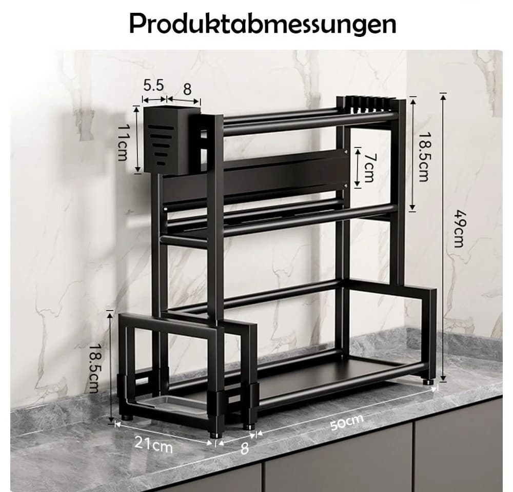 TUWENA Gewürzregal Stehend 3 Etagen Metall Organizer