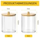 TUWENA Wattestäbchenspender 3-tlg. Bambusdeckel Bild 1