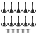 TUWENA Garderobenhaken 10er Set Retro Schwarz Zinklegierung Bild 2
