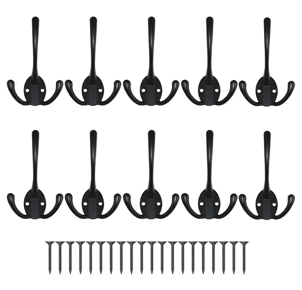 TUWENA Garderobenhaken 10er Set Retro Schwarz Zinklegierung - Bild 2