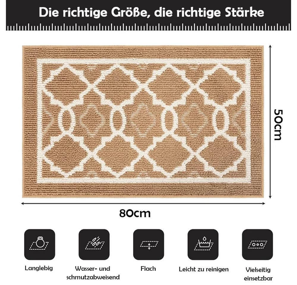 TUWENA Rutschfeste Fußmatte Saugfähig Weich Badteppich Polyesterfaser