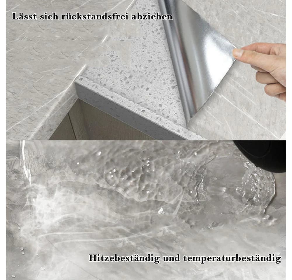 TUWENA Fliesenaufkleber Deko Folie Selbstklebend Grau/Weiß - Bild 4