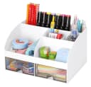 TUWENA Schreibtisch Organizer mit 2 Schubladen und 8 Fächern Weiß Bild 2