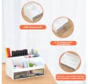 TUWENA Schreibtisch Organizer mit 2 Schubladen und 8 Fächern Weiß Bild 3