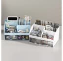 TUWENA Schreibtisch Organizer mit 2 Schubladen und 8 Fächern Weiß Bild 5