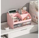 TUWENA Schreibtisch Organizer mit 2 Schubladen & 8 Fächer Rosa Bild 4