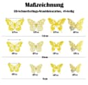TUWENA 3D-Wandtattoo 48 Schmetterlinge Deko in Gold, Silber, Schwarz Bild 1