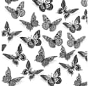 TUWENA 3D-Wandtattoo 48 Schmetterlinge Deko Schwarz Gold Silber Bild 2