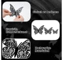 TUWENA 3D-Wandtattoo 48 Schmetterlinge Deko Schwarz Gold Silber Bild 3