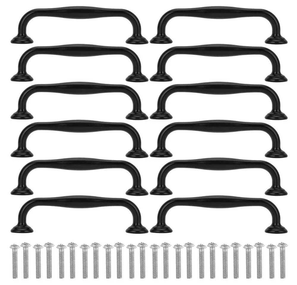 TUWENA Möbelgriff 12er Set Schwarz Aluminium - Bild 2