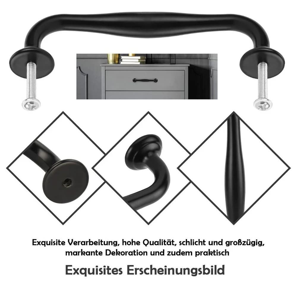 TUWENA Möbelgriff 12er Set Schwarz Aluminium - Bild 3