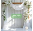 AFKSMILE Querbehang Weißer Tüllstoff Hochzeit Vorhang Dekoration Bild 1