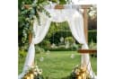 AFKSMILE Querbehang Weißer Tüllstoff Hochzeit Vorhang Dekoration Bild 2