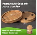AFKSMILE Getränkeuntersetzer 6-tlg. Akazienholz Rund Braun Bild 4