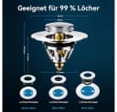 AFKSMILE Universal Pop-up Abflussstopfen für Aufsatzwaschbecken Silber Bild 3