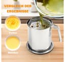 AFKSMILE Fetttrennkanne Edelstahl 2L mit Sieb und staubdichtem Deckel Bild 3