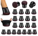 AFKSMILE Stuhlbeinkappen Schwarz 24er Pack mit Filzgleiter Bild 2