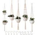 AFKSMILE Makramee Blumenampel 5er Set Beige Baumwolle Bild 2