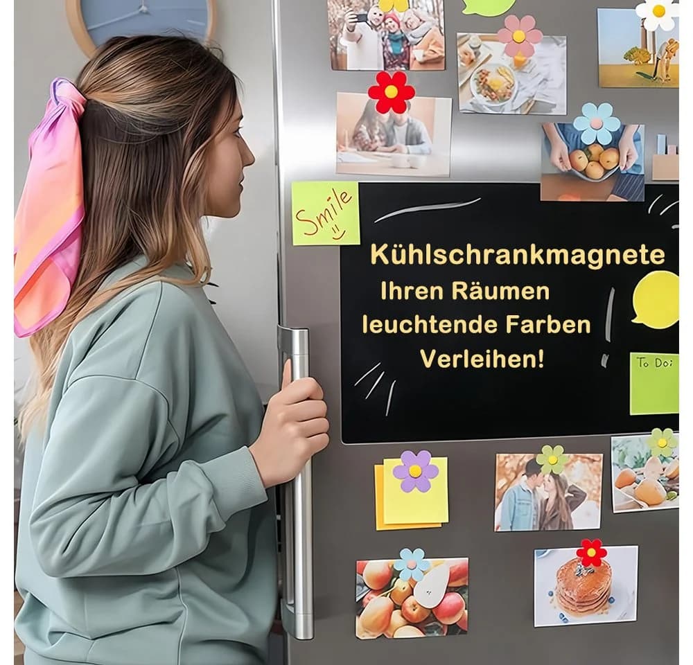 AFKSMILE 10er Set 3D Blumen Kühlschrankmagnete Bunt Kunstharz - Bild 4
