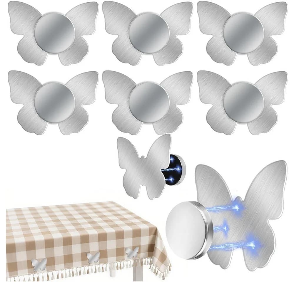 AFKSMILE Tischtuchklammern 8 Stück Edelstahl Magnetisch Silber - Bild 2