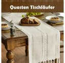 AFKSMILE Tischläufer mit Handquasten Boho Cremefarben Bild 5