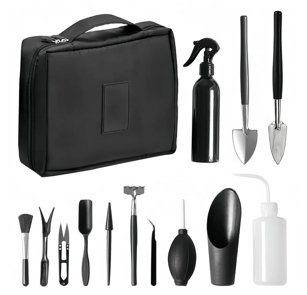 AFKSMILE 13-teiliges Gartenpflege-Set Schwarz mit Aufbewahrungstasche - Bild 2
