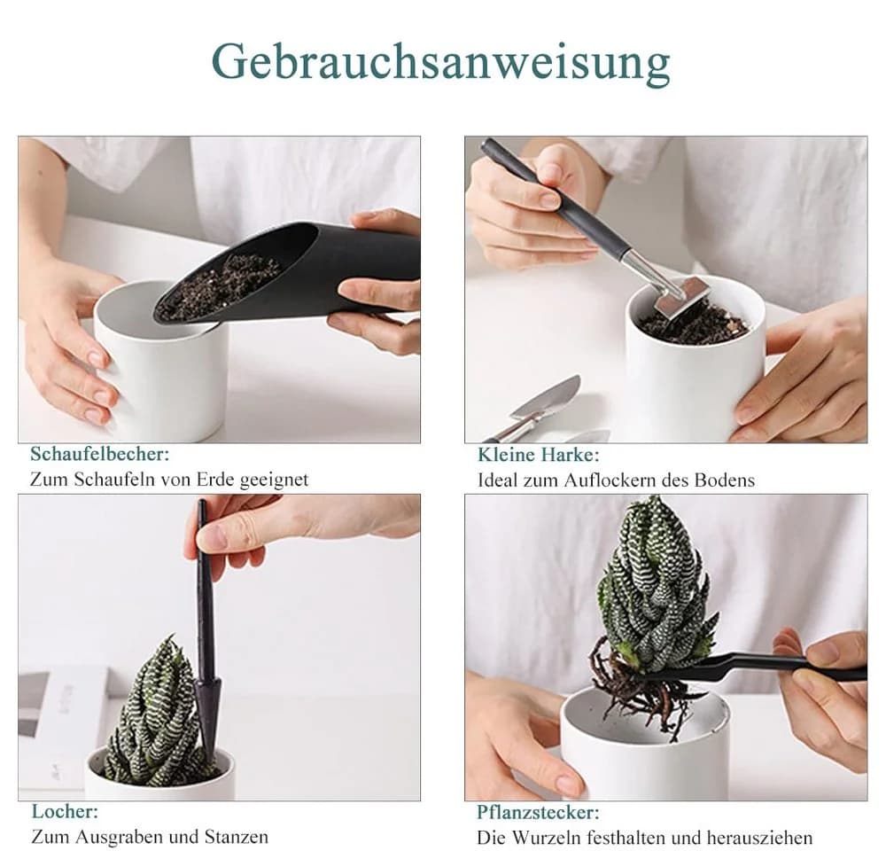 AFKSMILE 13-teiliges Gartenpflege-Set Schwarz mit Aufbewahrungstasche - Bild 3