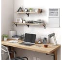 AFKSMILE 4er-Set Wandregal Holz Metall Retro Braun Bild 5