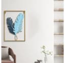 AFKSMILE Wanddeko 3-teilig Blatt Metall Gold Grün Bild 5