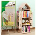 TUWENA Bücherregal 4 Ebenen Massivholz 360° drehbar Bild 3