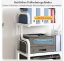 TUWENA 3-stöckiger Druckertisch mit Rollen Weiß/Schwarz Bild 4