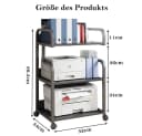 TUWENA 3-stöckiger Druckertisch mit Rollen Schwarz Bild 1