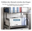 TUWENA 3-stöckiger Druckertisch mit Rollen Schwarz Bild 5