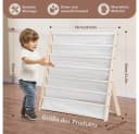 TUWENA Bücherregal Kinder mit 6 Stofffächern Beige Massivholz Bild 1