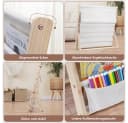 TUWENA Bücherregal Kinder mit 6 Stofffächern Beige Massivholz Bild 3