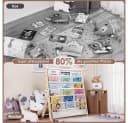 TUWENA Bücherregal Kinder mit 6 Stofffächern Beige Massivholz Bild 5