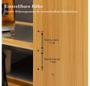 TUWENA Beistelltisch mit Rollen und Schublade, Bambus & Glas, Braun Bild 4