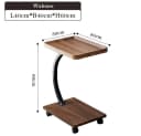 TUWENA C-Form Beistelltisch mit Rollen Walnuss Bild 1