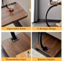 TUWENA C-Form Beistelltisch mit Rollen Walnuss Bild 3
