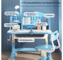 TUWENA Kinderschreibtisch und Stuhl Set höhenverstellbar Blau/Rosa Bild 4