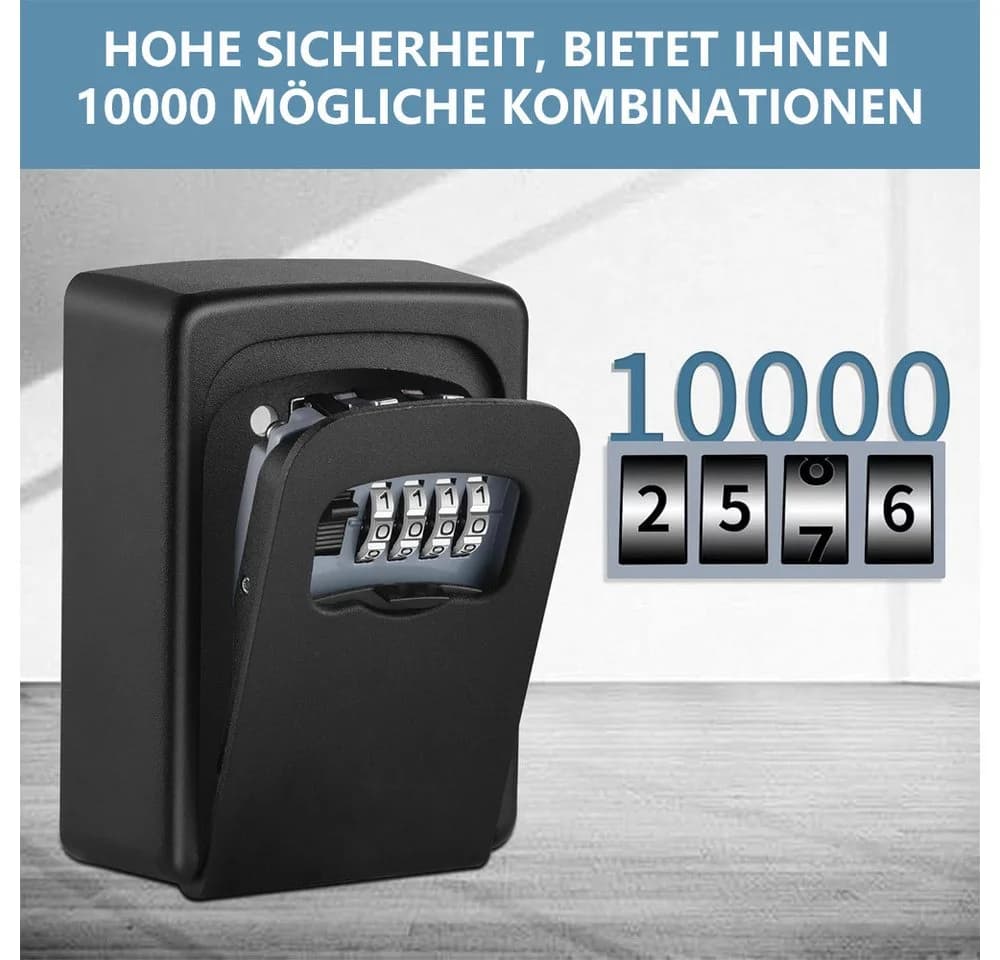 TUWENA Schlüsseltresor mit 4-stelligem Code Schwarz - Bild 3