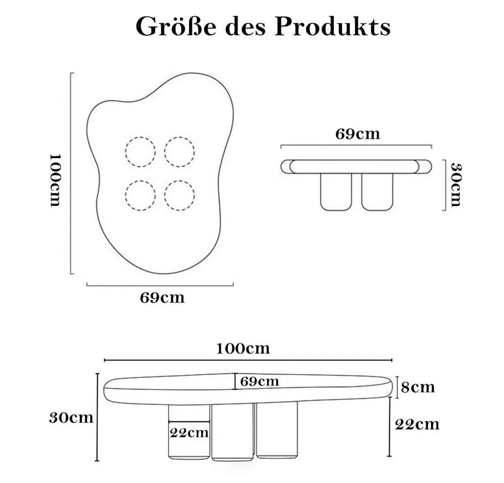 AFKSMILE Couchtisch Wolkenform Cremeweiß Modern