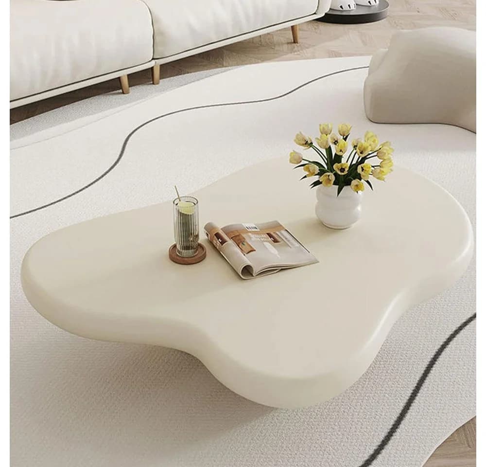 AFKSMILE Couchtisch Wolkenform Cremeweiß Modern - Bild 2
