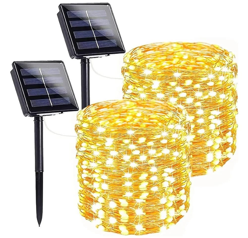 AFKSMILE LED Solarleuchte 2x12M & 2x22M Kupferdraht 8 Modi Warmweiß/Bunt - Bild 2
