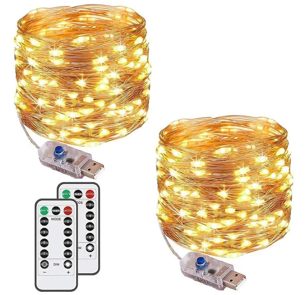 AFKSMILE LED-Lichterkette mit Timer, Dimmfunktion & Fernbedienung - Bild 2