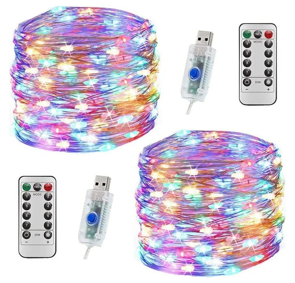 AFKSMILE LED-Lichterkette mit Timer, Dimmfunktion & Fernbedienung - Bild 2